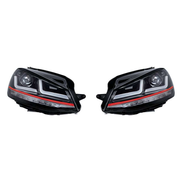 OSRAM LED-DRIVING VOLL-LED Tagfahrlicht Scheinwerfer für VW Golf VII (7) 12-16 schwarz/rot